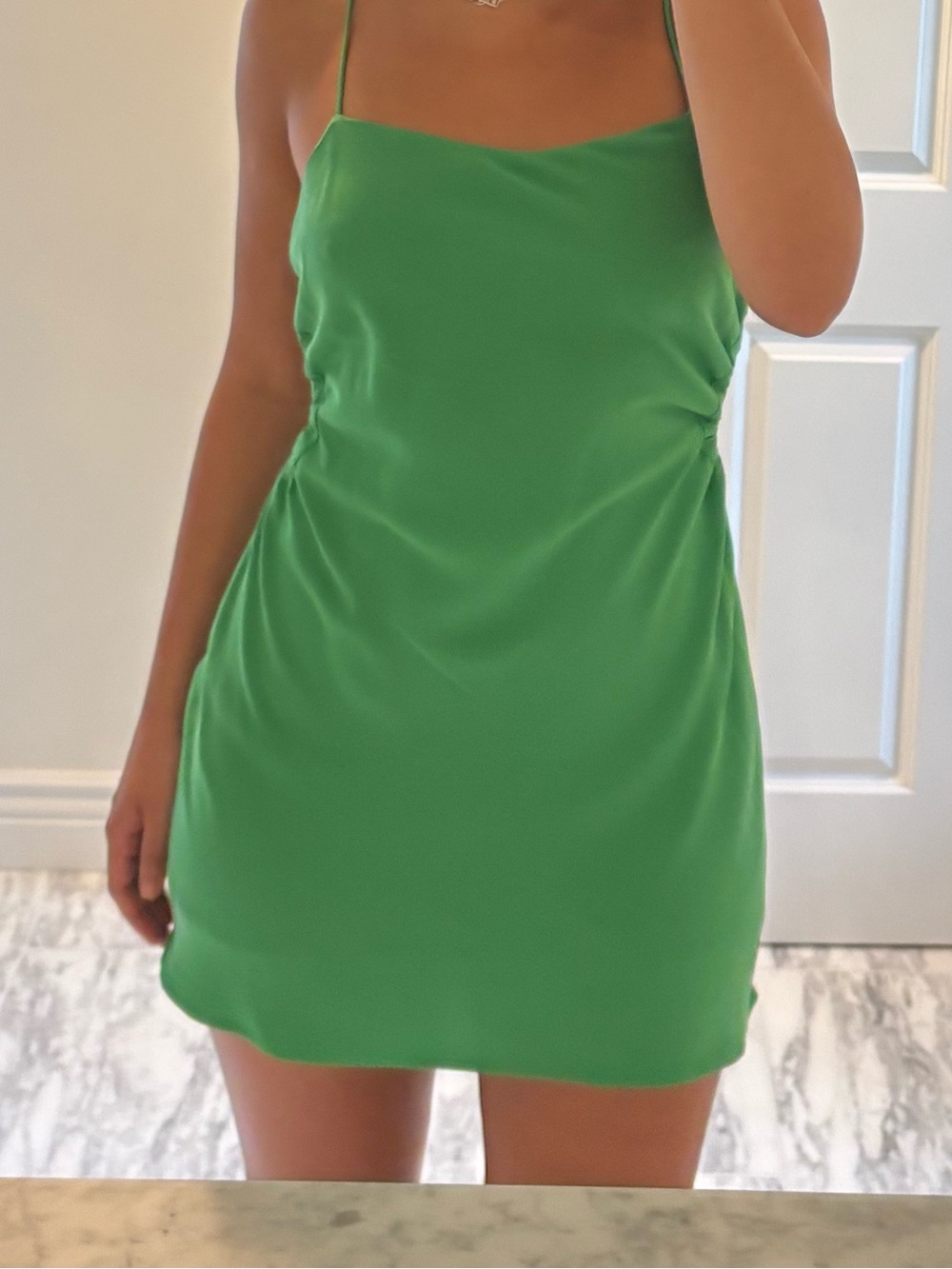 Green cutout sides Mini Dress - Women's Elegant Summer Dress